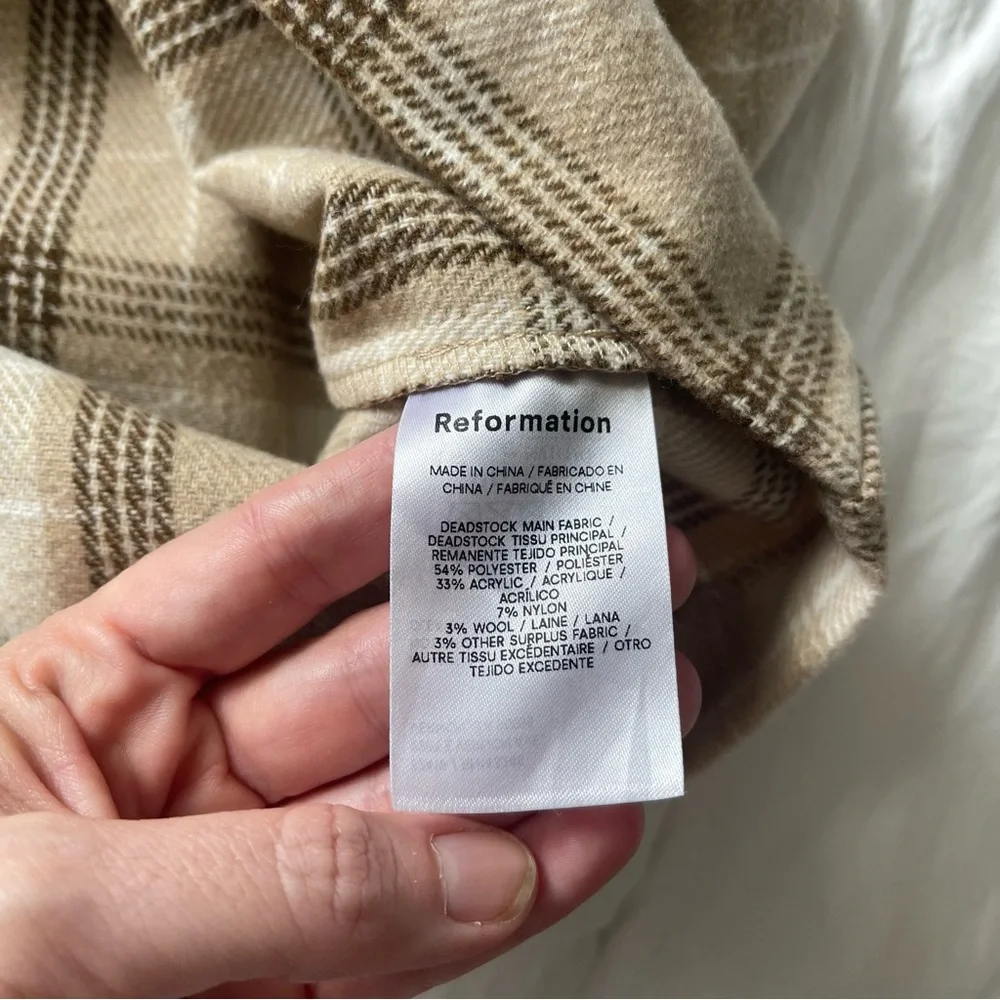 Reformation Plaid‎ Janis Skirt size 4